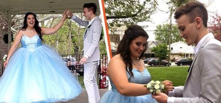 Ein Mädchen konnte sich kein Traum Abschlussballkleid leisten, also lernte ihr Date das Nähen und fertigte das Kleid an